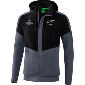 Damen Tracktop Jacke mit Kapuze Squad schwarz-grau
